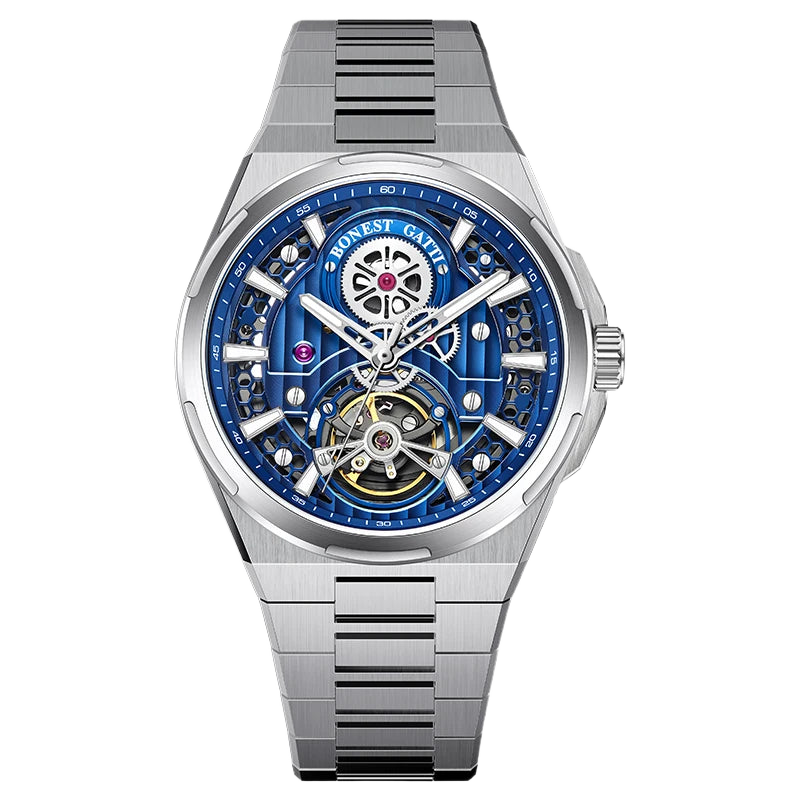 BONEST GATTI BG8007 - Men - blue skeleton dial