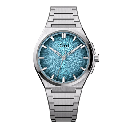 BONEST GATTI BG8013 - Men - silver ice blue dial