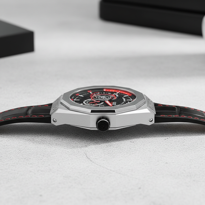 Bonest Gatti BG8601-B automatic mechanical watch side profile showing slim case design and sapphire crystal