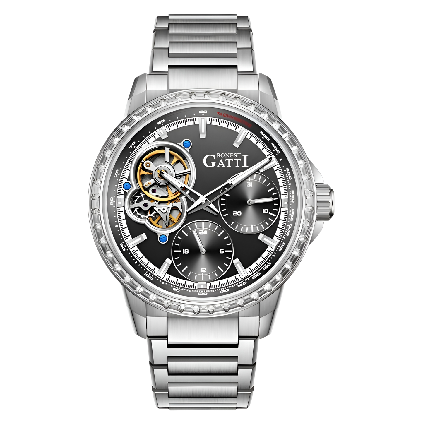 BONEST GATTI BG8802 – Front View Black Dial
