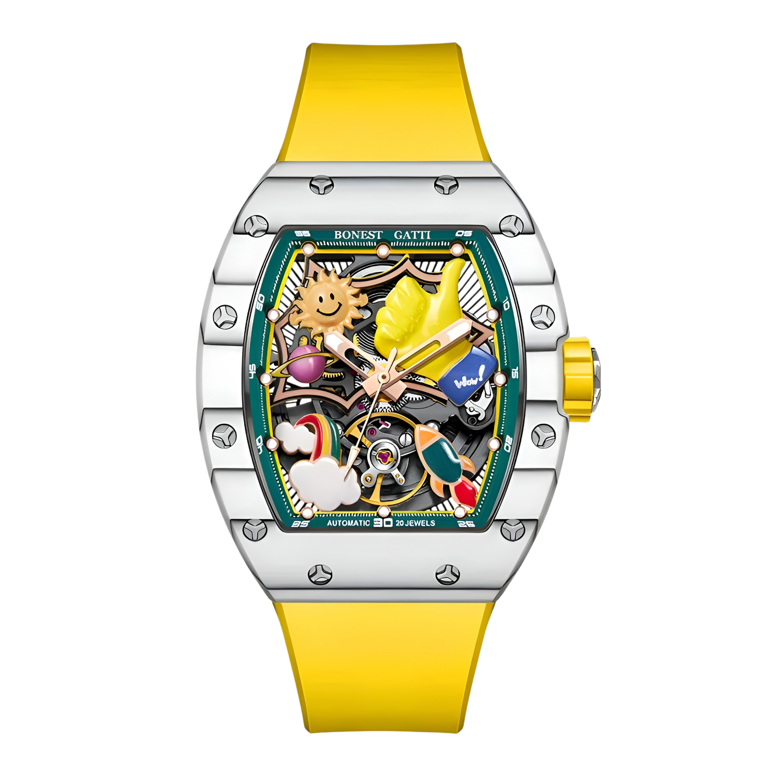 BONEST GATTI BG9001 - Tonneau Automatic Cartoon Skeleton Watch