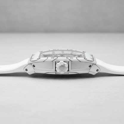 Bonest Gatti BG9003 automatic tonneau watch side profile showing crown and case thickness