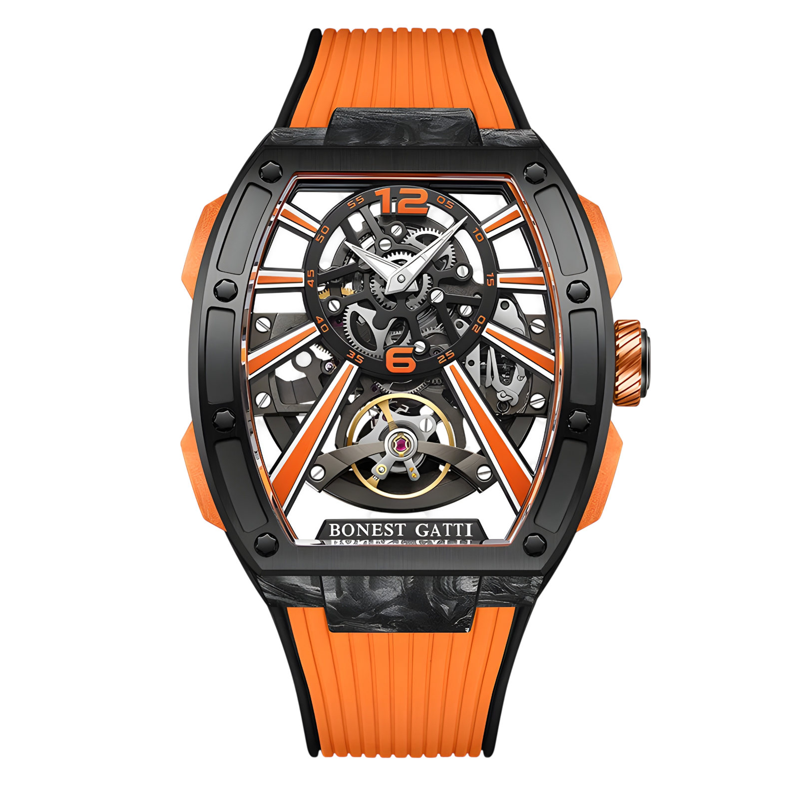 BONEST GATTI BG9005 - Automatic Carbon Fiber Skeleton Watch