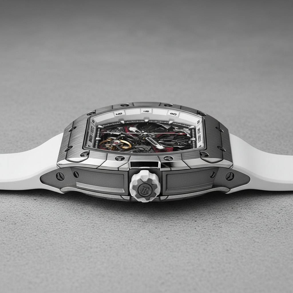 BONEST GATTI BG9009 carbon fiber tonneau watch side profile highlighting crown and case thickness