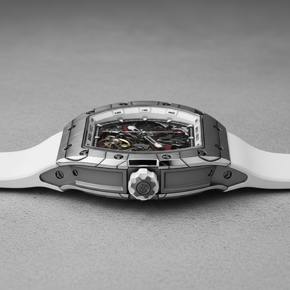 BONEST GATTI BG9009 carbon fiber tonneau watch side profile highlighting crown and case thickness