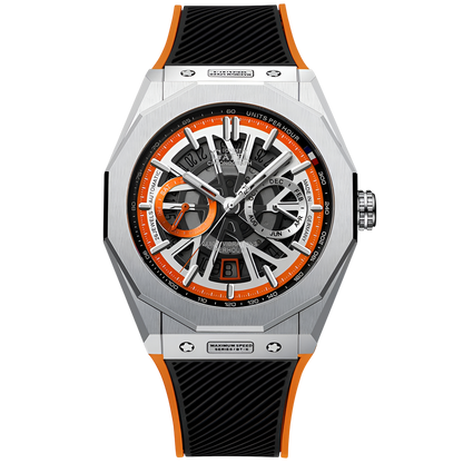 BONEST GATTI BG9601 – Inferno Orange Edition featuring sport chronograph and brushed steel case
