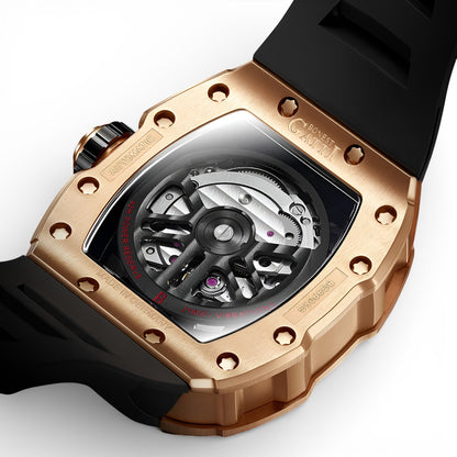 BONEST GATTI BG9905 – Rear case view showing 42-hour power reserve rotor
