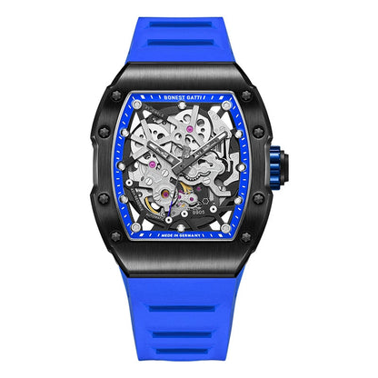 BONEST GATTI BG9905 – Blue Apex Edition with black case and blue strap
