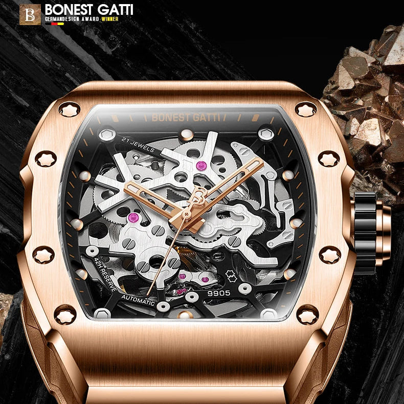 BONEST GATTI BG9905 – Exposed automatic movement macro view

