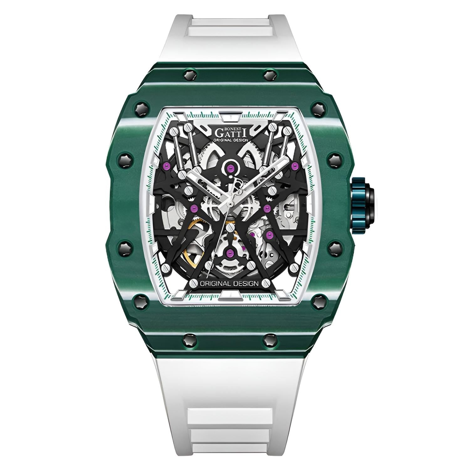 BONEST GATTI BG9907 – Emerald Nova Edition with green carbon fiber case and skeleton dial
