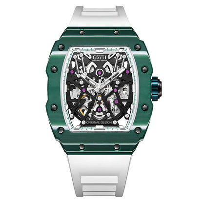 BONEST GATTI BG9907 – Emerald Nova Edition with green carbon fiber case and skeleton dial
