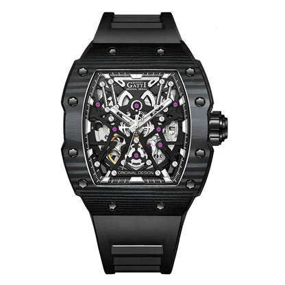 BONEST GATTI BG9907 – Shadow Carbon Edition with matte carbon case and black strap
