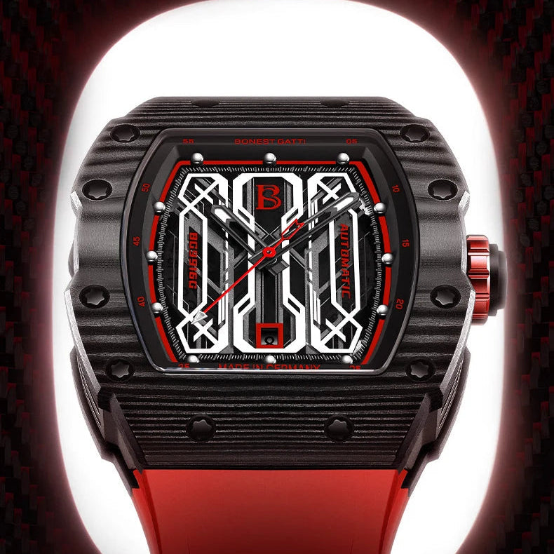 BONEST GATTI BG9916 – Luminous skeleton dial glowing under low light