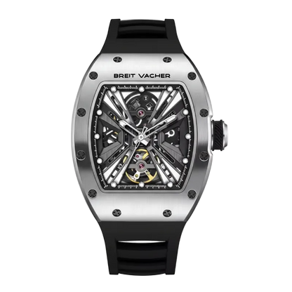 BREAITVACHER 91904 - Auto - silver black, skeleton dial