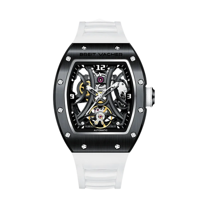 BREITVACHER 91901 - Mecha - Black White, skeleton dial, front