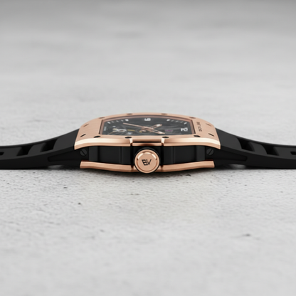 BREITVACHER 91901 - Mecha - Side profile, rose gold case, crown