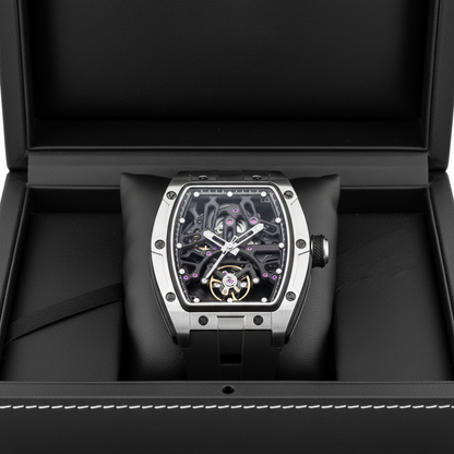 BREITVACHER 91981 - Men A - in box, luxury packaging, black leather