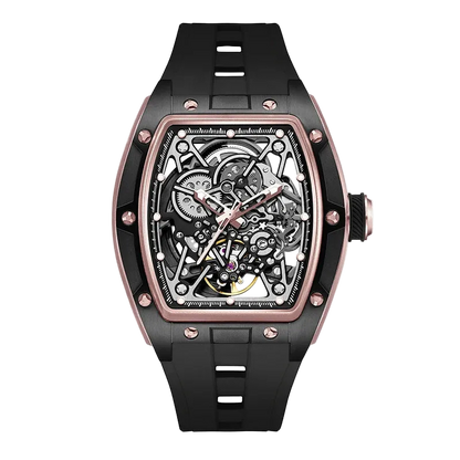 BREITVACHER 91983 - Autom - front view, strap black, skeleton dial