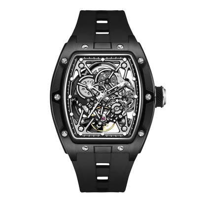 BREITVACHER 91983 - Autom - front view, black strap, skeleton dial