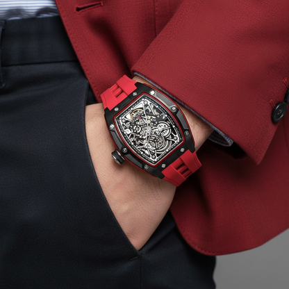 BREITVACHER 91983 - Autom - on wrist, red blazer, lifestyle