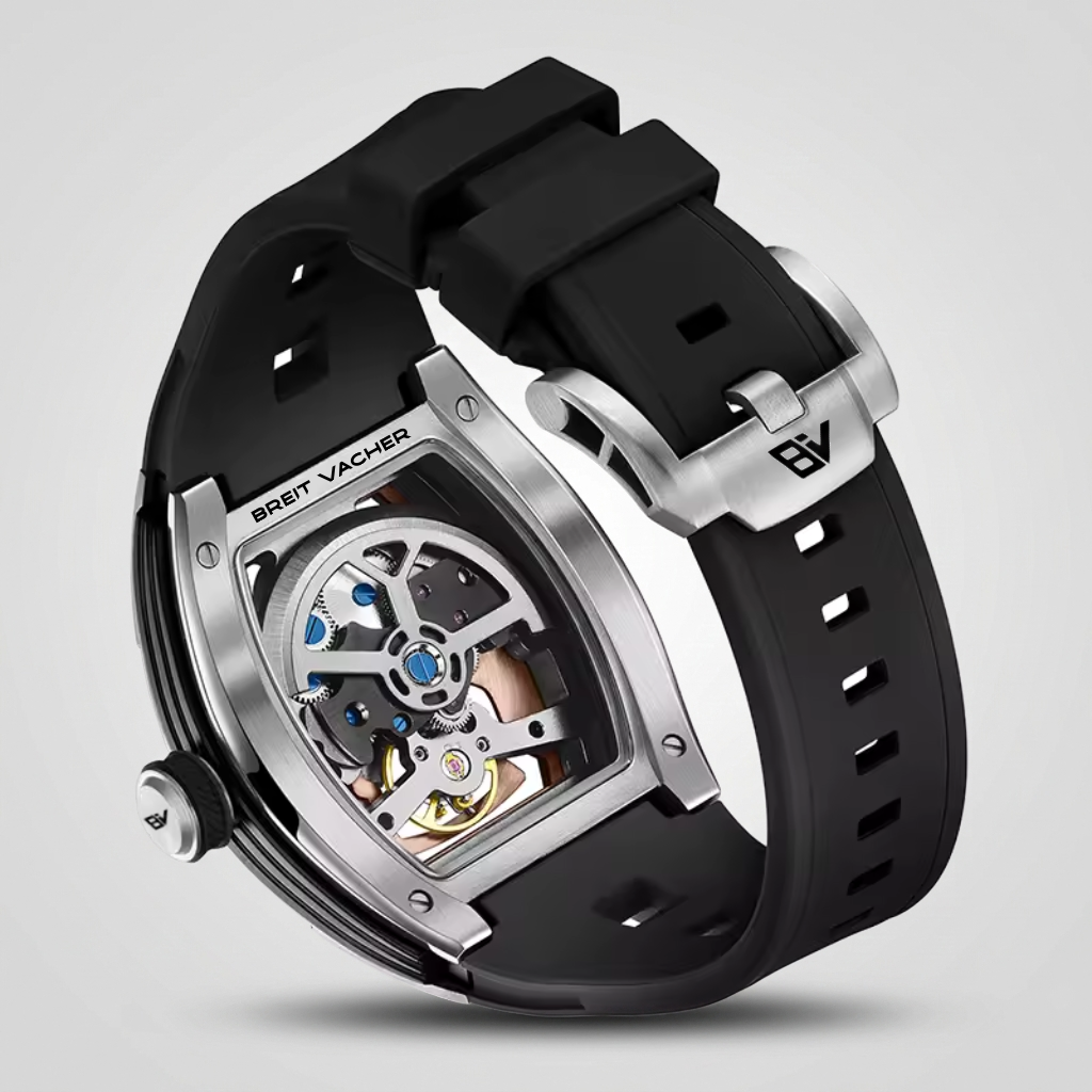 BREITVACHER 91985 - Men A - open caseback, exposed movement