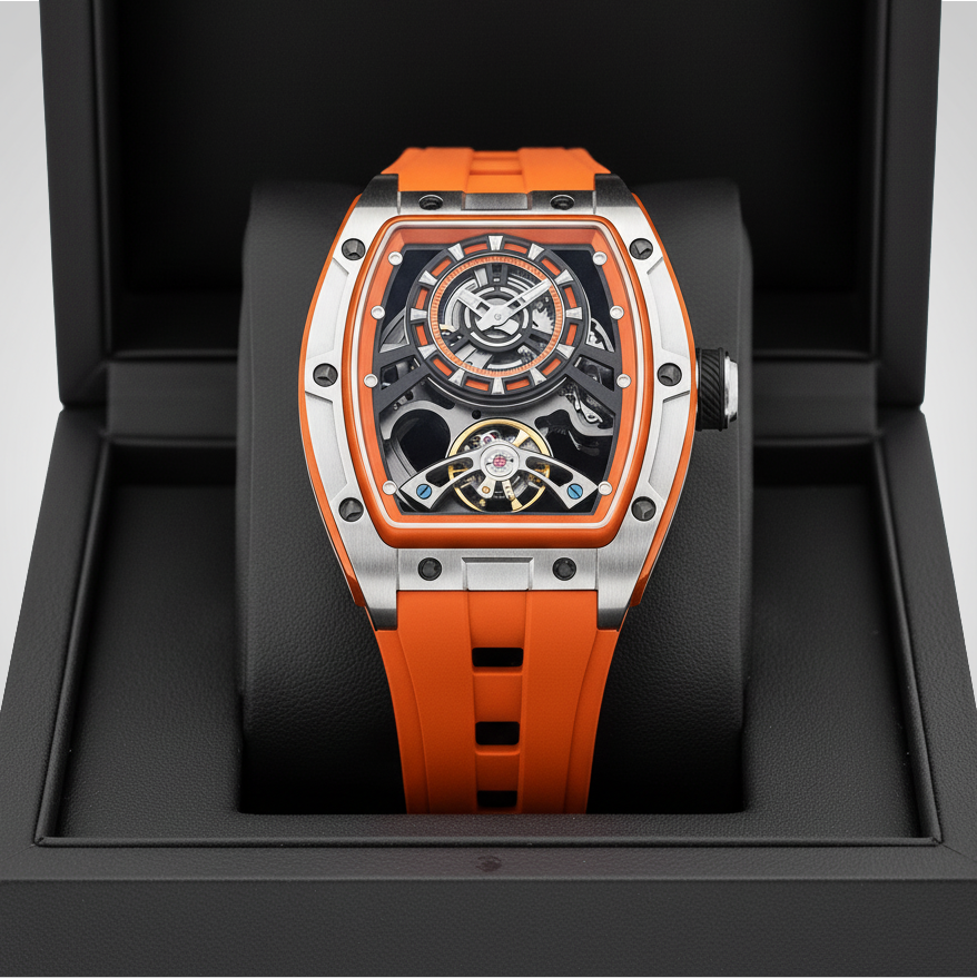 BREITVACHER 91986 - Automatic Men's Watch with Hollow Dial Box