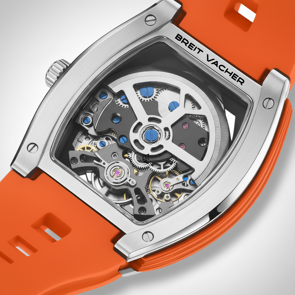 BREITVACHER 91986 - Automatic Men's Watch with Hollow Dial Caseback