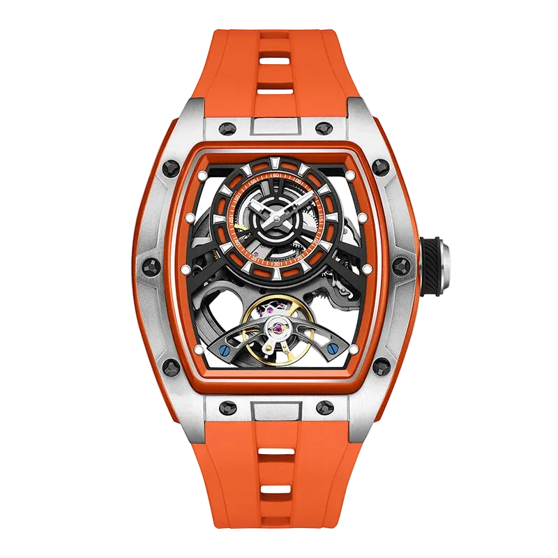 BREITVACHER 91986 - Automatic Men's Watch with Hollow Dial Orange Front