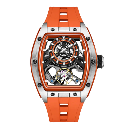 BREITVACHER 91986 - Automatic Men's Watch with Hollow Dial Orange Front