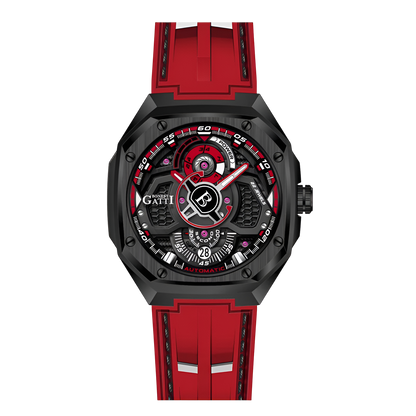 Bonest Gatti BG5801 – Red Edition Automatic Watch Front View
