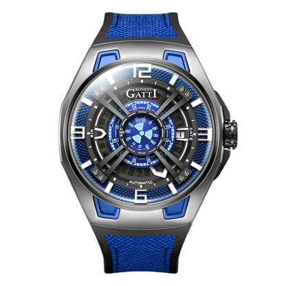 Bonest Gatti BG5803 – Blue Edition Automatic Mechanical Watch Front View