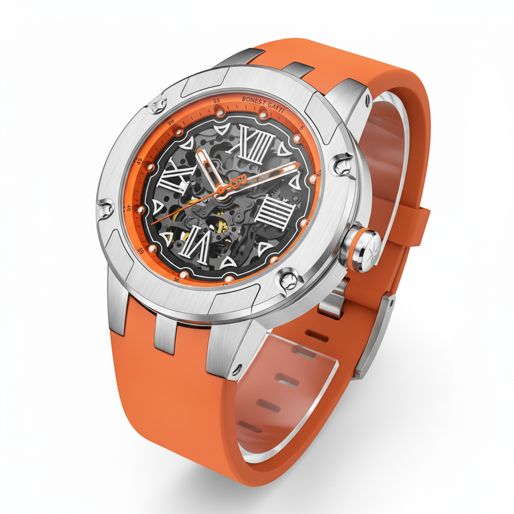 BONEST GATTI BG7701 Men's Automatic Skeleton Watch - Light Edition breitvacher
