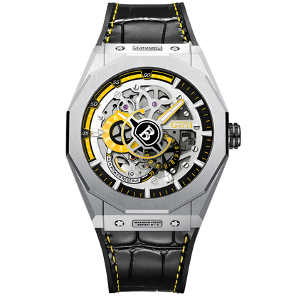 Men’s Automatic Mechanical Watch with yellow luminous dial and sapphire crystal