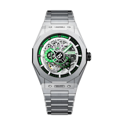Bonest Gatti BG7601-S Mechanical Watch with green luminous dial and 