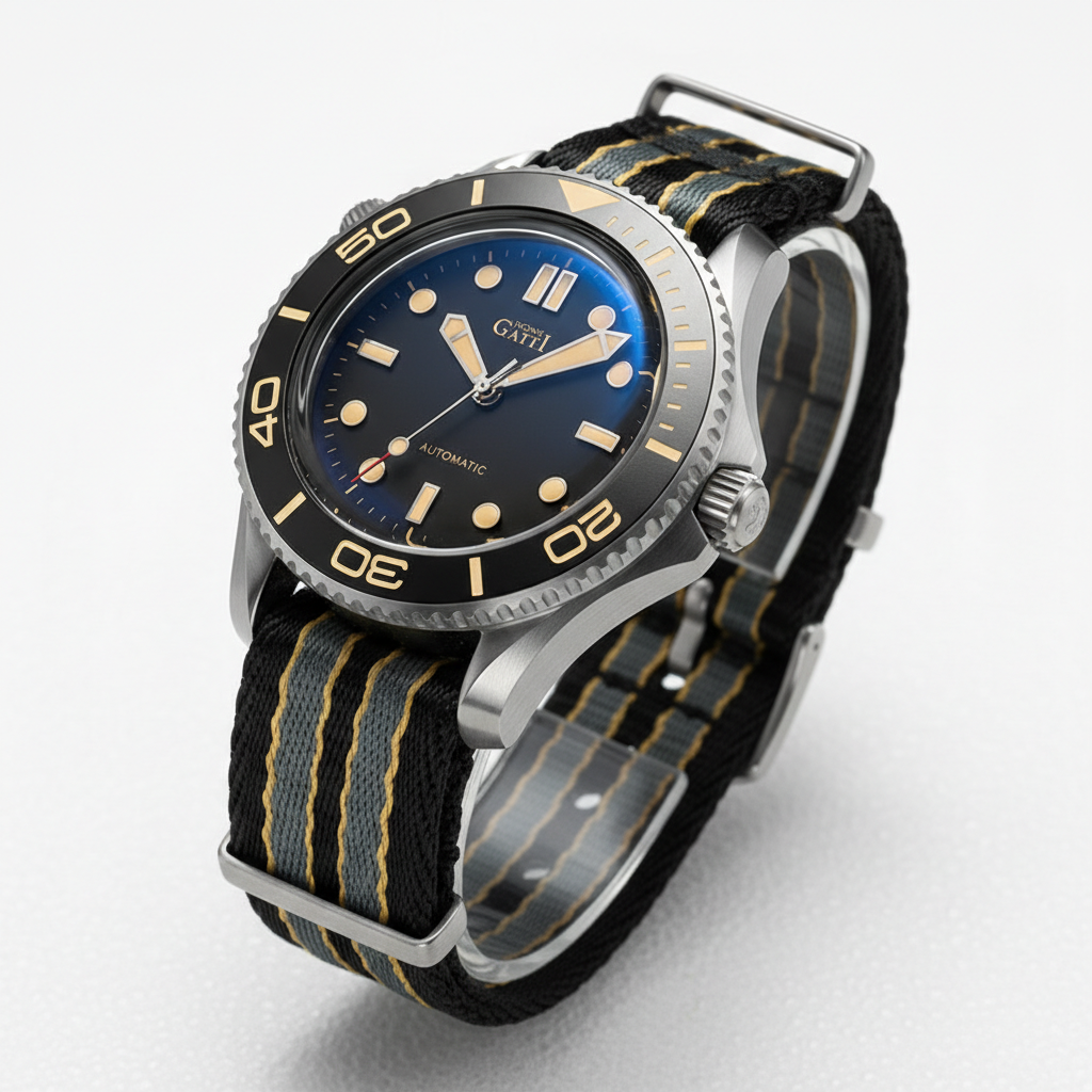 BONEST GATTI BG8001 - Men - angled view NATO strap