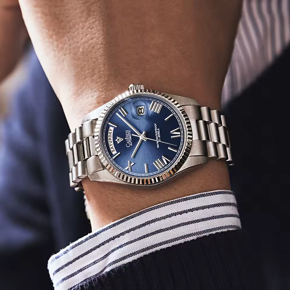 CADISEN 8185 - Automatic - Blue dial, on wrist