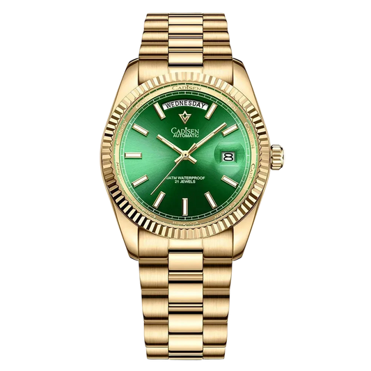 CADISEN 8215 – Champagne Gold Edition with gold stainless steel bracelet and sapphire crystal