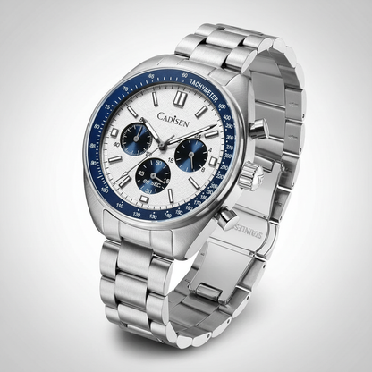 CADISEN C7063 - Men Chronograph Watch Sport Style Blue Angled