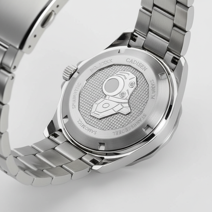 CADISEN C8218 - Mechanica - case back, dive helmet, engraved detail