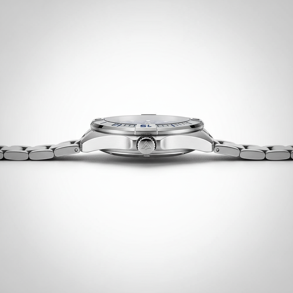 CADISEN C8218 - Mechanica - side profile, crown detail, slim case