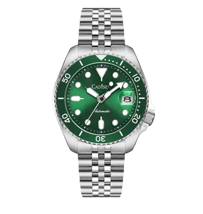 CADISEN C8220 - Automatic - Front view green, jubilee bracelet