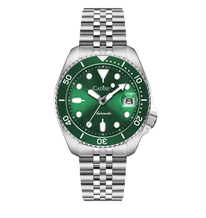 CADISEN C8220 - Automatic - Front view green, jubilee bracelet