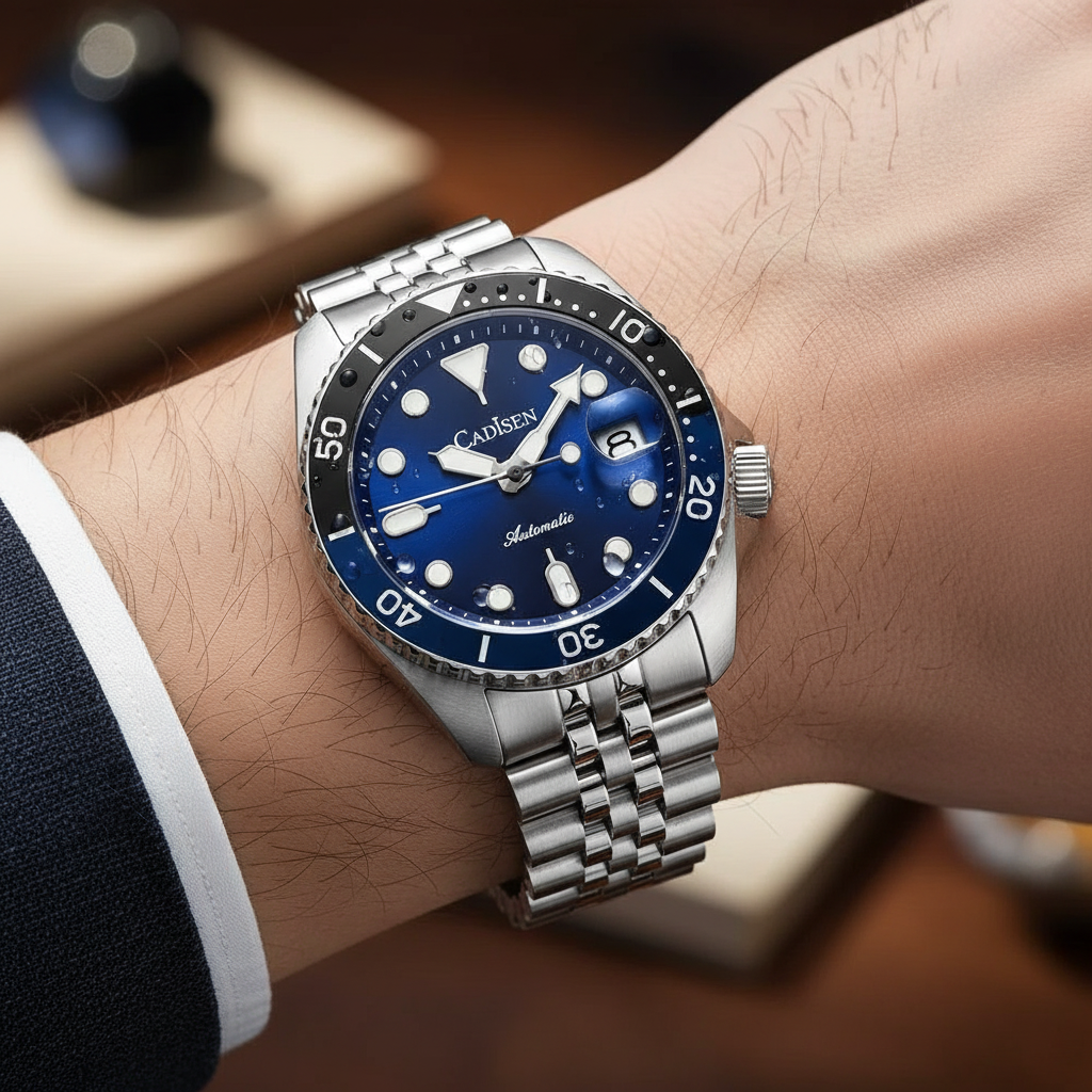 CADISEN C8220 - Automatic - On wrist, blue gradient dial