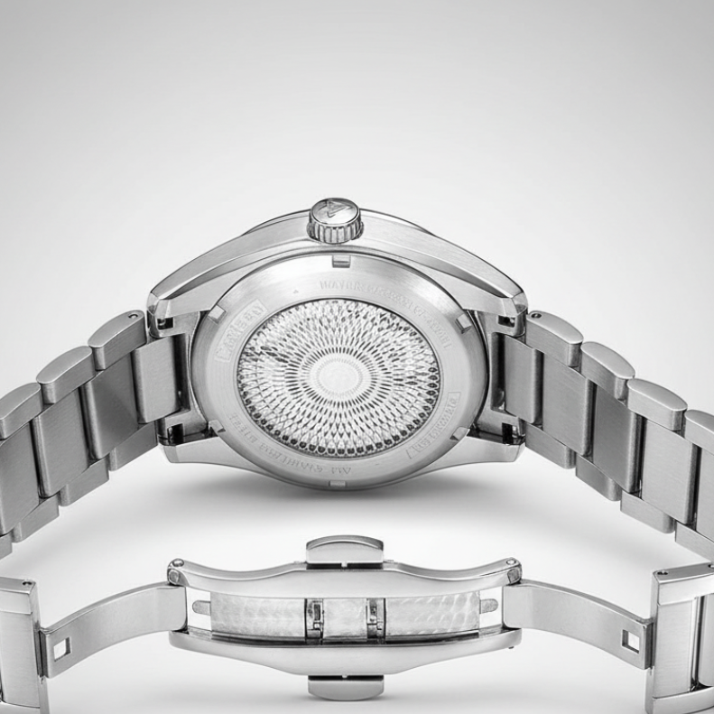 CADISEN C8227 - Automatic - Engraved case back, butterfly clasp
