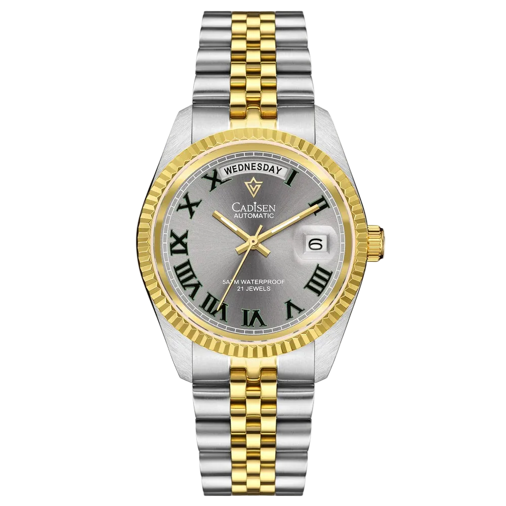 CADISEN C8228 - Men Mecha - Two-tone, gray dial, Roman numerals