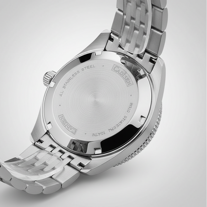 CADISEN C8237 - Automatic - case back, engraved steel, brushed finish