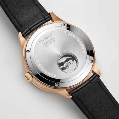 Cadisen C8188 - Automatic - back view, exhibition case, automatic movement