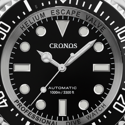 Cronos 300ATM - Automatic - dial close-up, text