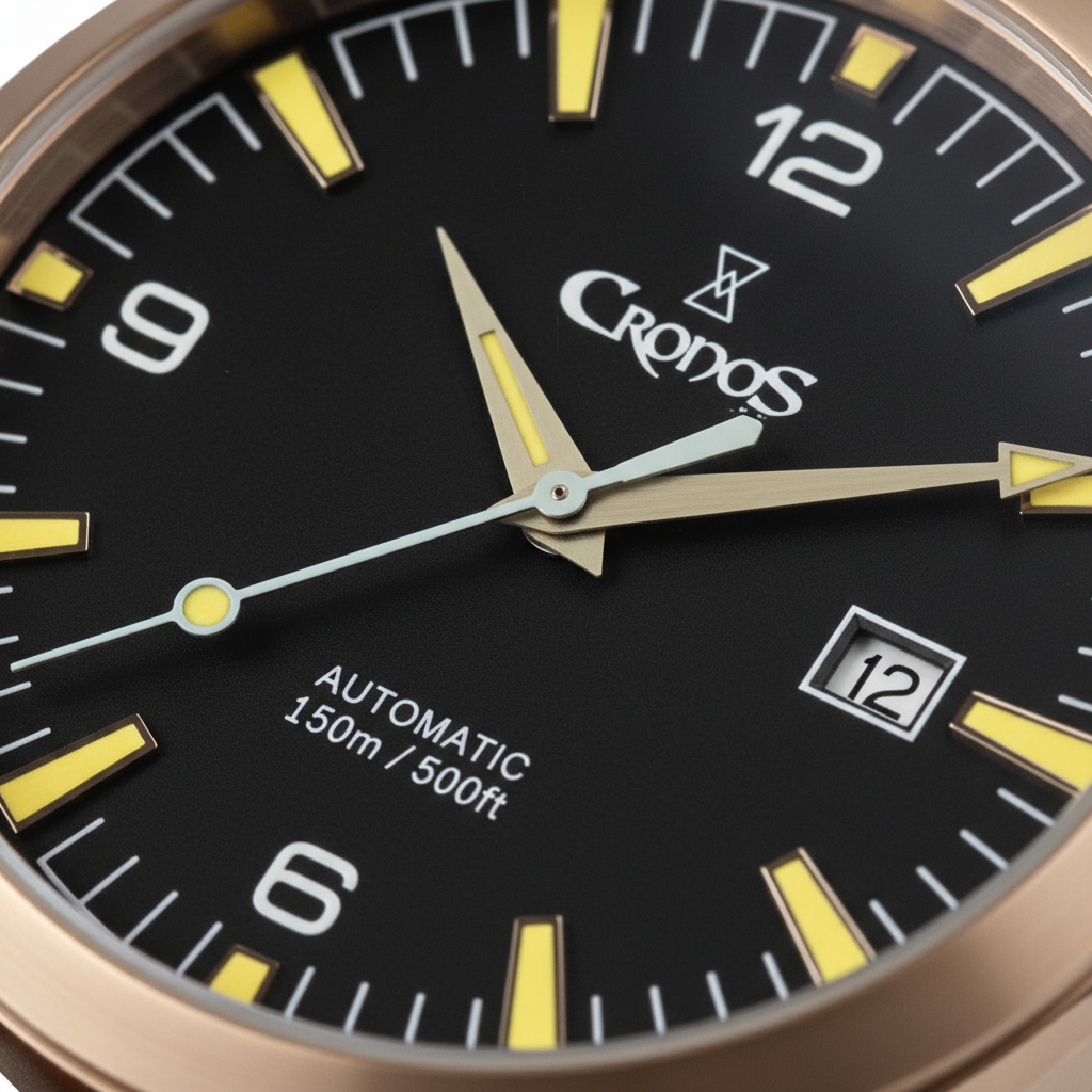 Cronos L6003 - Durable Me - dial close-up, date