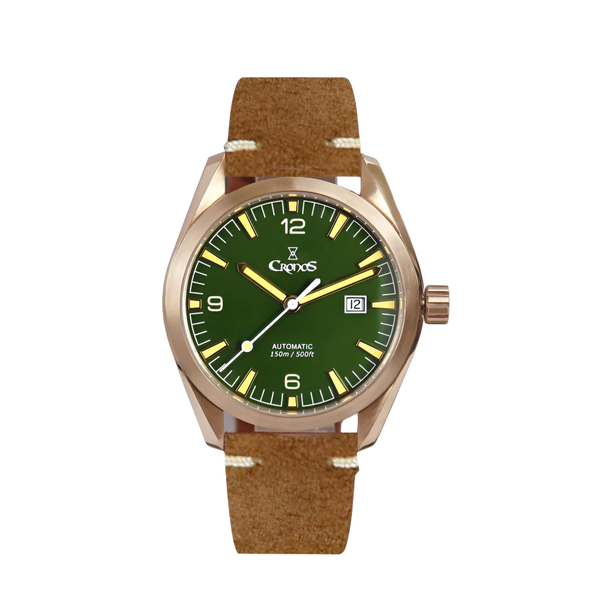 Cronos L6003 - Durable Me - green dial, suede strap